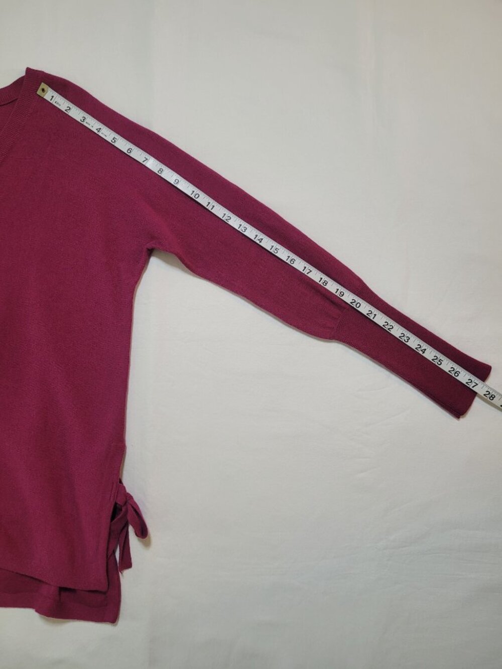 Garnet Hill Organic Cotton V-Neck Sweater Magenta Small Quiet Luxury - Picture 9 of 9